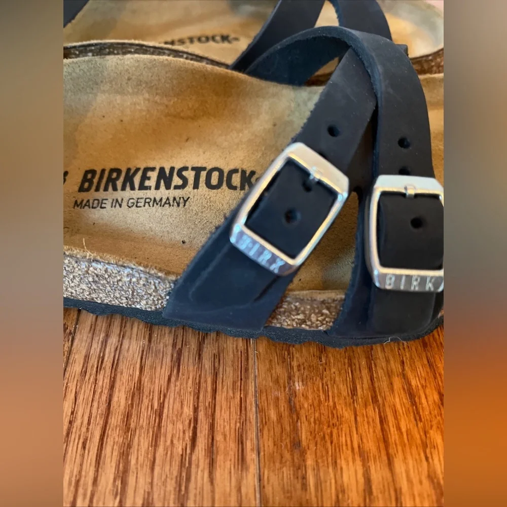 Birkenstock Women's Sz EUR 38 US W 7-7.5 Black Kumba Oiled Leather Sandals - Picture 4 of 8